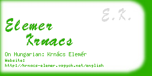 elemer krnacs business card