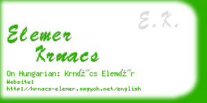 elemer krnacs business card